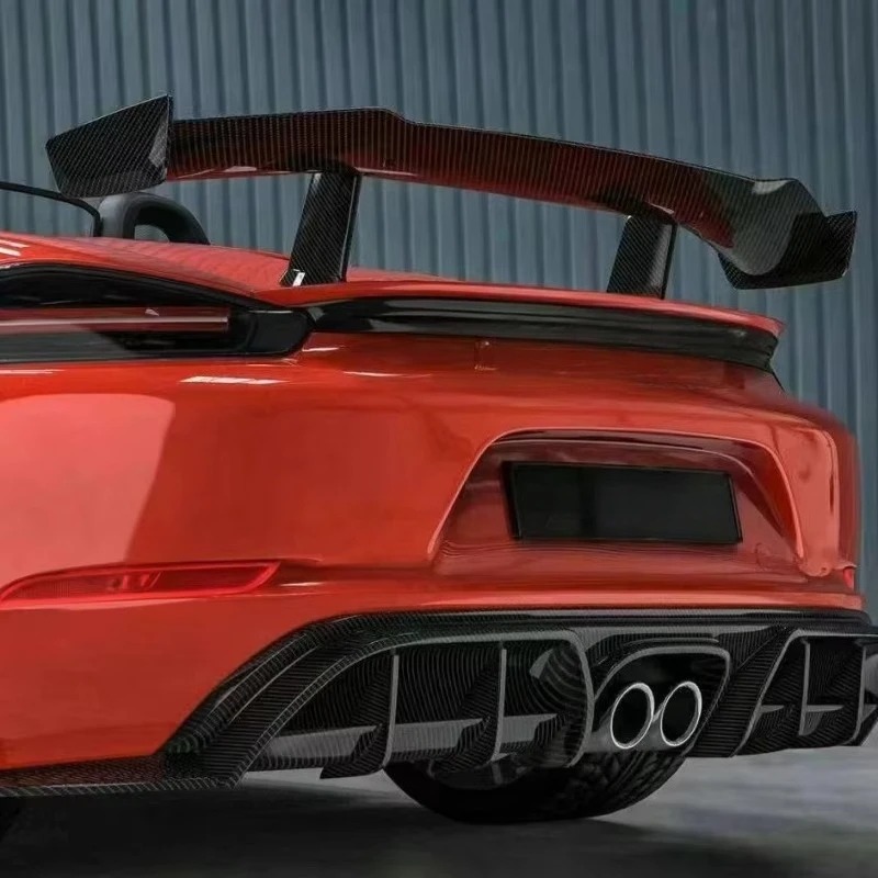 New Design Car Kit for 718 Upgrade PK Style Dry Carbon Fiber Tail Wing, Rear Spoiler Body Kit Upgrade